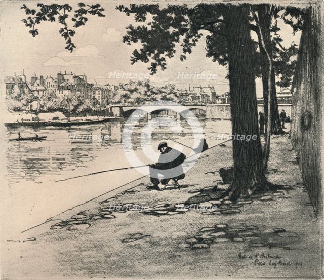 'The Pont de l'Archeveche', 1915. Artist: Eugene Bejot.