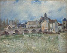 The Pont de Moret-sur-Loing, flood time, c1889. Creator: Sisley, Alfred (1839-1899)