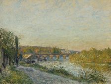 The Pont de Sèvres at the end of the day, with the church of Saint-Cloud in the background, c1878. Creator: Sisley, Alfred (1839-1899)