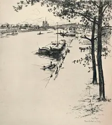The Pont de Sully 1915. Artist: Eugene Bejot