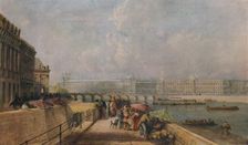 The Pont des Arts and the Louvre from the Quai Conti c1849. Artist: David Cox the elder