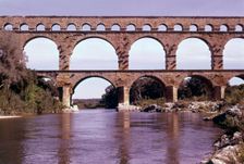 The Pont du Gard over the River Gardon, France, c1955. Creator: Arthur Charles Kirby Ware