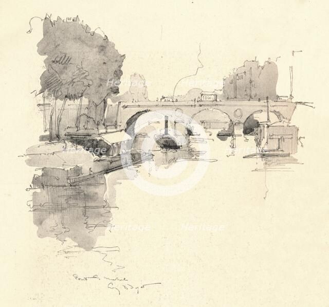 'The Pont St Michel', 1915. Artist: Eugene Bejot.