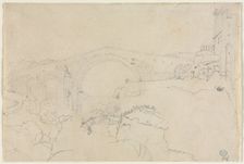 The Ponte dellAbbadia at Vulci, first half 19th century. Creator: Jean-Auguste-Dominique Ingres (French, 1780-1867), follower of