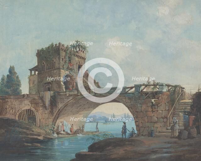 The Ponte Salario with Laundresses, c. 1780. Creator: Unknown.