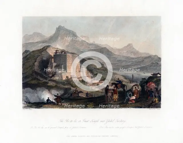 'The Poo Ta La, or Great Temple near Zhehol, Tartary', China, c1840.Artist: James Tingle
