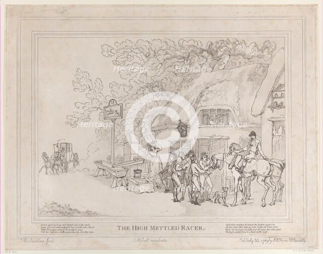 The Post Horse (from The Life of a Racehorse, or The High-Mettled Racer), July 20..., July 20, 1789. Creators: Thomas Rowlandson, John Hassell.