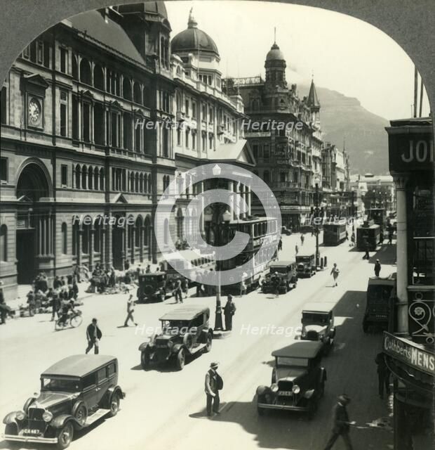'The Post Office and Curb Flower Market, Adderley Street, Cape Town, South Africa', c1930s. Creator: Unknown.