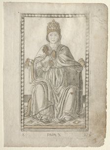 The Pope (from the Tarocchi, series E: Conditions of Man, #10), before 1467. Creator: Master of the E-Series Tarocchi (Italian, 15th century)