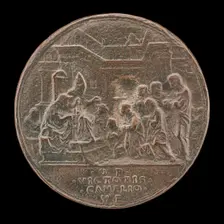 The Pope in Audience [reverse], probably 1482. Creator: Vittore Gambello