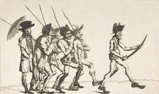 The Pope's Advance Guard or the "Incroyable" in Rome (Avant garde du pape, ou..., late 18th century. Creator: Anon