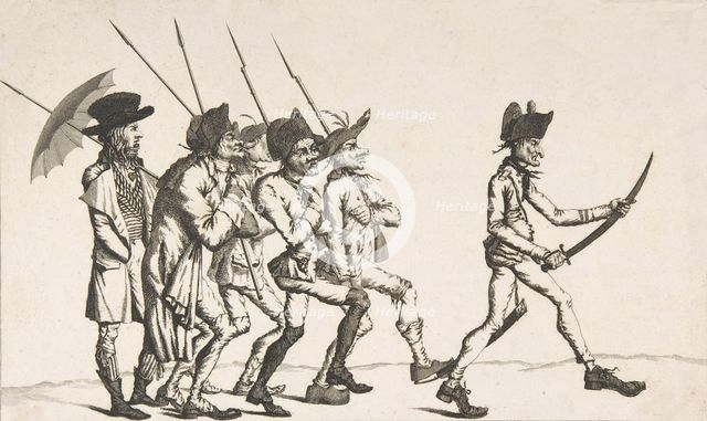 The Pope's Advance Guard or the "Incroyable" in Rome (Avant garde du pape, ou..., late 18th century. Creator: Anon.