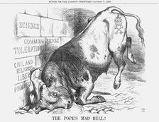 The Pope's Mad Bull 1865. Artist: John Tenniel