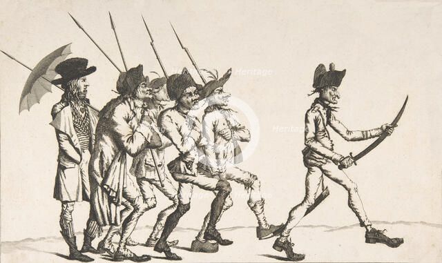 The Pope's Advance Guard or the "Incroyable" in Rome (Avant garde du pape, ou..., late 18th century. Creator: Anon.