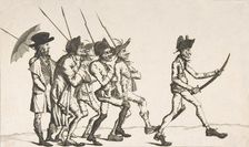 The Pope's Advance Guard or the "Incroyable" in Rome (Avant garde du pape, ou..., late 18th century. Creator: Anon