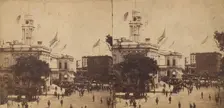 The Populace Begin to Gather in Front of the City Hall , 1860. Creator: Edward Anthony