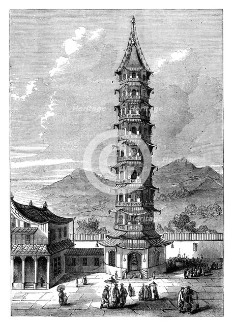 The Porcelain Tower of Nanjing, China, c1895. Artist: Unknown