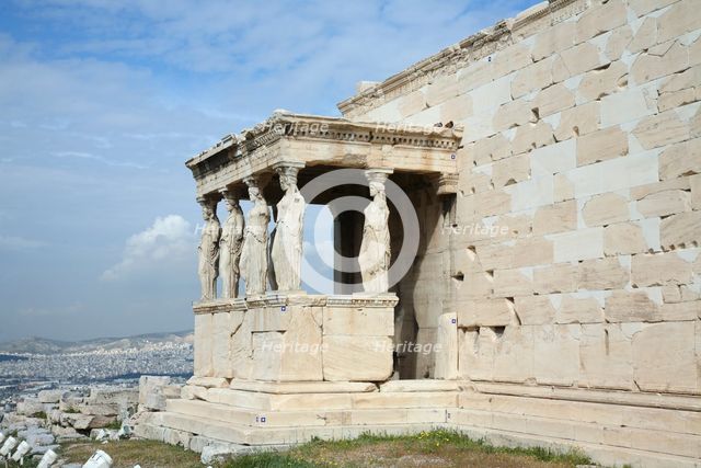 The Porch of the Maidens, the Erechtheion, The Acropolis, Athens, Greece. Creator: Samuel Magal.