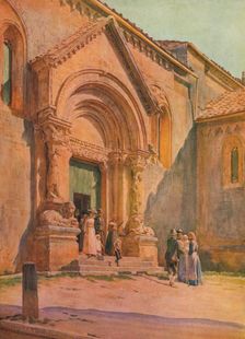 The Porch of the Pieve at San Quirico D'Orcia c1900 (1913). Artist: Walter Frederick Roofe Tyndale