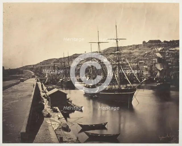 The Port and City of Sète-Mediterranean (Port et Ville de Sète-Mediterranée), 1857. Creator: Gustave Le Gray.