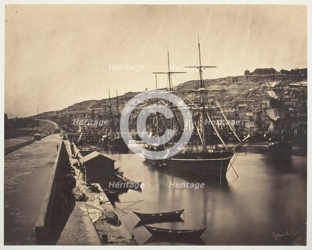 The Port and City of Sète-Mediterranean (Port et Ville de Sète-Mediterranée), 1857. Creator: Gustave Le Gray.