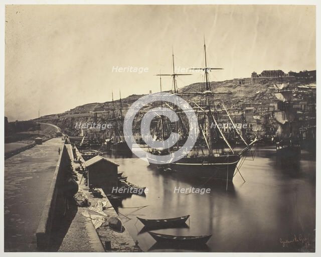 The Port and City of Sète-Mediterranean (Port et Ville de Sète-Mediterranée), 1857. Creator: Gustave Le Gray.