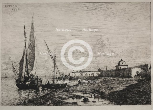 The Port at San Remo, 1878. Creator: Adolphe Appian (French, 1818-1898).