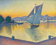 The Port at sunset, Opus 236 (Saint-Tropez) , 1892. Creator: Signac, Paul (1863-1935)