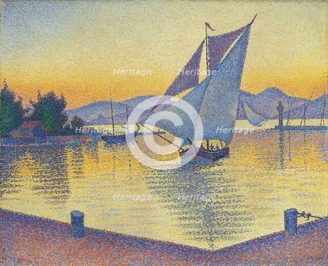 The Port at sunset, Opus 236 (Saint-Tropez) , 1892. Creator: Signac, Paul (1863-1935).