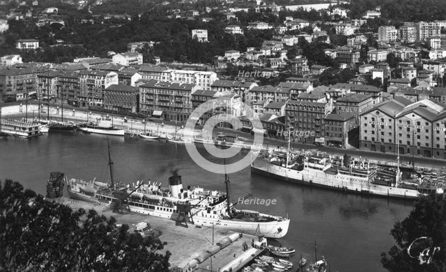 The port from Mont Boron, Nice, France, early 20th century. Artist: Unknown