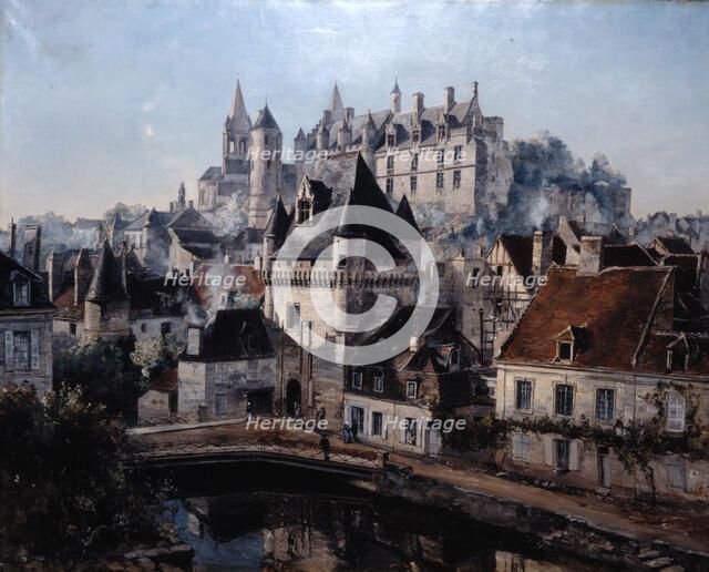 'The Port of Cordelieres and Castle Loches', 1891.  Artist: Emmanuel Lansyer