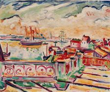 The port of Antwerp, 1906. Creator: Othon Friesz