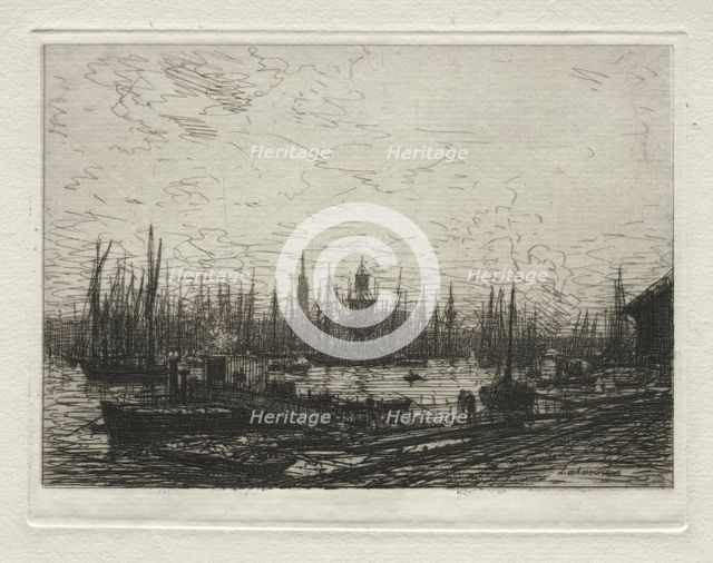 The Port of Bordeaux, Evening. Creator: Maxime Lalanne (French, 1827-1886).