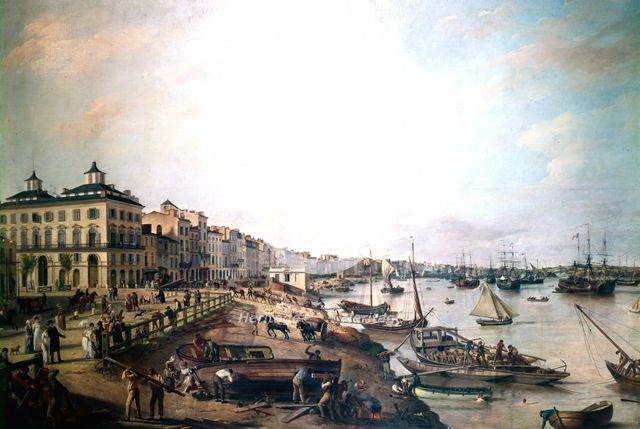 The Port of Bordeaux, France, 1804. Artist: Pierre Lacour I