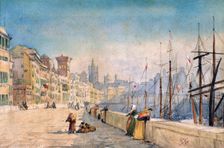 The Port of Genes 1878. Artist: JL Gennato