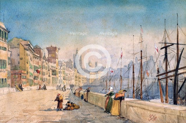 'The Port of Genes', 1878. Artist: JL Gennato