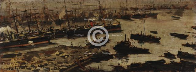 The port of Genoa, 1883. Creator: Mariani, Pompeo (1857-1927).