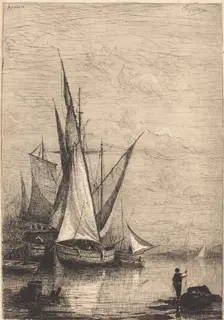 The Port of Genoa, c. 1877. Creator: Adolphe Appian