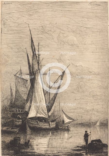 The Port of Genoa, c. 1877. Creator: Adolphe Appian.