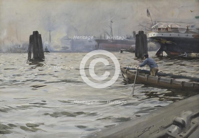 The Port of Hamburg, 1891. Creator: Anders Leonard Zorn.