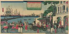 The Port of London, England (Igirisu Rondon no kaiko), from the series "Collection of Scen..., 1862. Creator: Utagawa Yoshitora