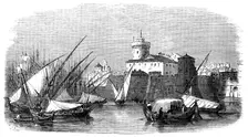 The Port of Leghorn, 1858. Creator: S Read