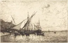 The Port of Monaco, 1873. Creator: Adolphe Appian