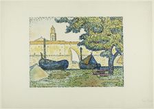 The Port of St. Tropez II, from the seventh album of L'Estampe originale, 1894. Creator: Paul Signac