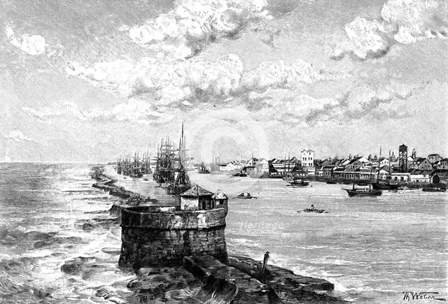 The port of Recife, Brazil, 1895. Artist: Unknown