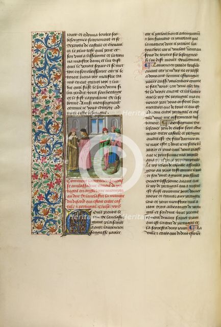 The Portuguese Ambassador Lawrence Fongasse before John of Gaunt, Duke of Lancaster, c1380s,. Creator: Unknown.