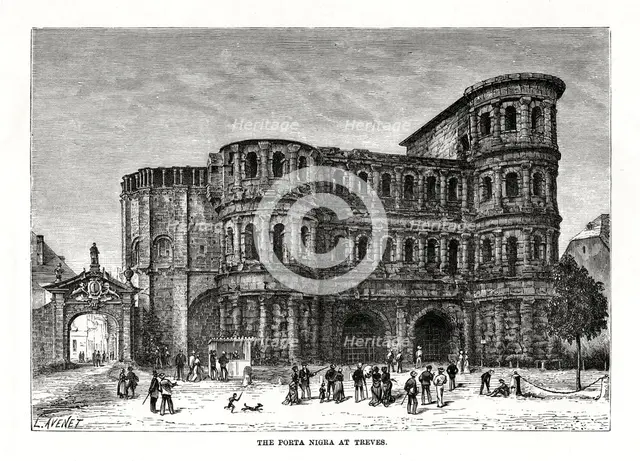 The Porta Nigra, Trier, Germany, 1879. Artist: L Avenet