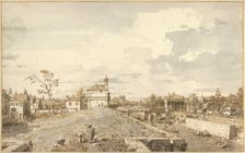 The Porta Portello with the Brenta Canal in Padua, 1740-1743. Artist: Canaletto (1697-1768)