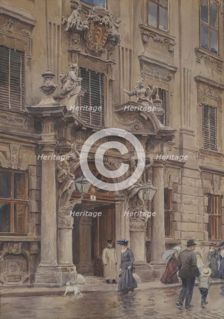 The portal of the Kinsky Palace, around 1901/1902. Creator: Ernst Graner.