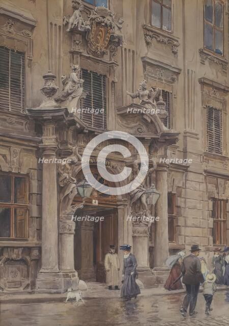 The portal of the Kinsky Palace, around 1901/1902. Creator: Ernst Graner.